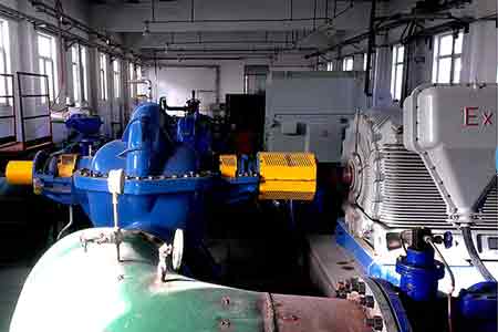 KPS係列單級雙（shuāng）吸離心泵在金源精細化工使用現場