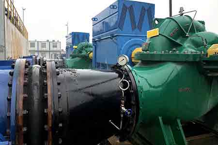 KPS係列單級雙吸（xī）離心泵在泰盛（江西）生活用（yòng）品有限公司使用現場