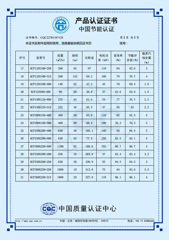 KCP係列節能產品認證證書（中文（wén）版）